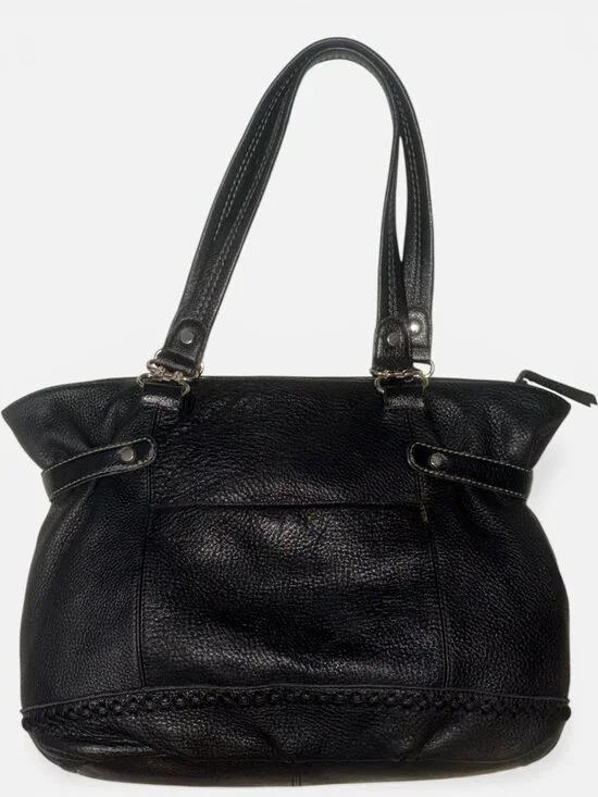 The Sak Torrance Tote Black Pebbled Leather Shoulder Bag Double Handles Zip Top - Picture 4 of 9